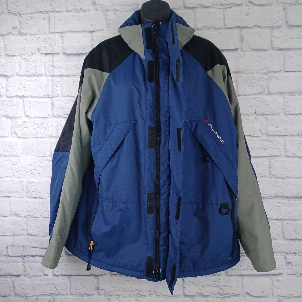 VTG Ralph Lauren Polo RL-67 Oversized Cold Weather Lined/Hood Nylon Jacket S